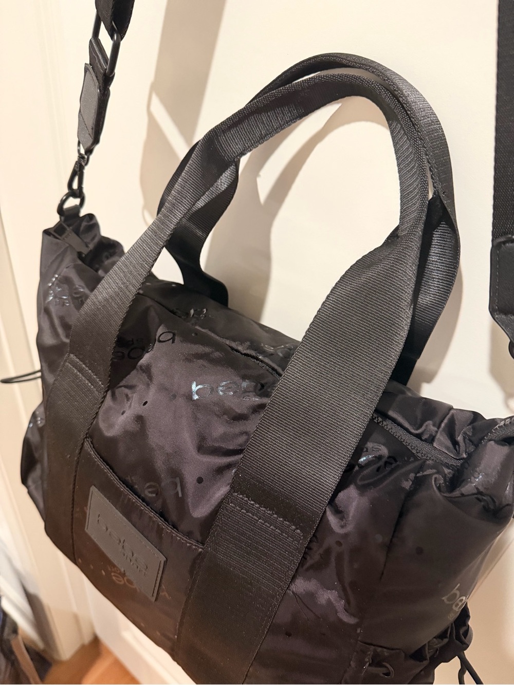 Bebe Sport Small Black Nylon Duffle Gym Bag - Picture 7 of 14